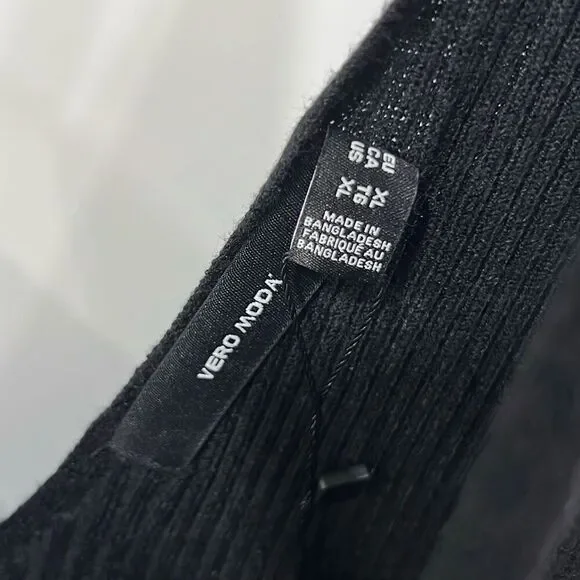 Vero moda XL Soft knit ribbed black midi dress - Picture 8 of 10